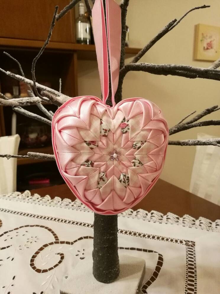 Girls nursery decor quilted heart ornament newborn girl Etsy