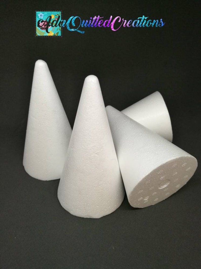 Mini Styrofoam Cones Set of Eight Polystyrene Cones Height Etsy
