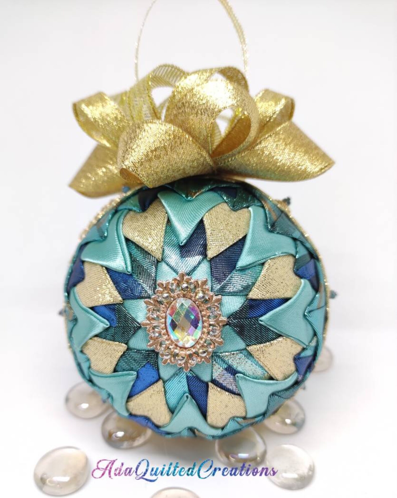 Christmas Quilted Ball Ornaments Fabric Ornaments Luxurious Etsy