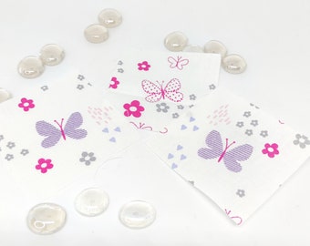 Butterflies fabric fussy cuts, fussy cuts for quilted or kimekomi ornaments, "Lovely" fabric cuts, different sizes fubric cuts available