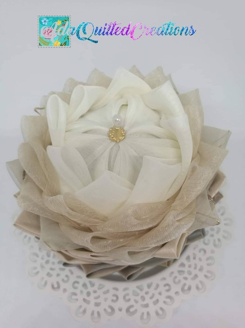 Fabric Lotus Flower Fabric Water Lily Flower Tabletop Decor Etsy