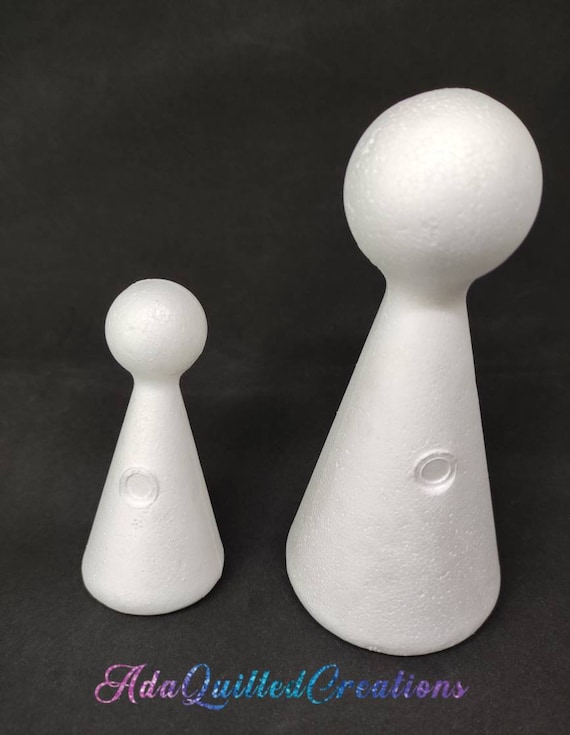 Polystyrene Cone Body Shapes in Two Sizes, Set of Six Styrofoam