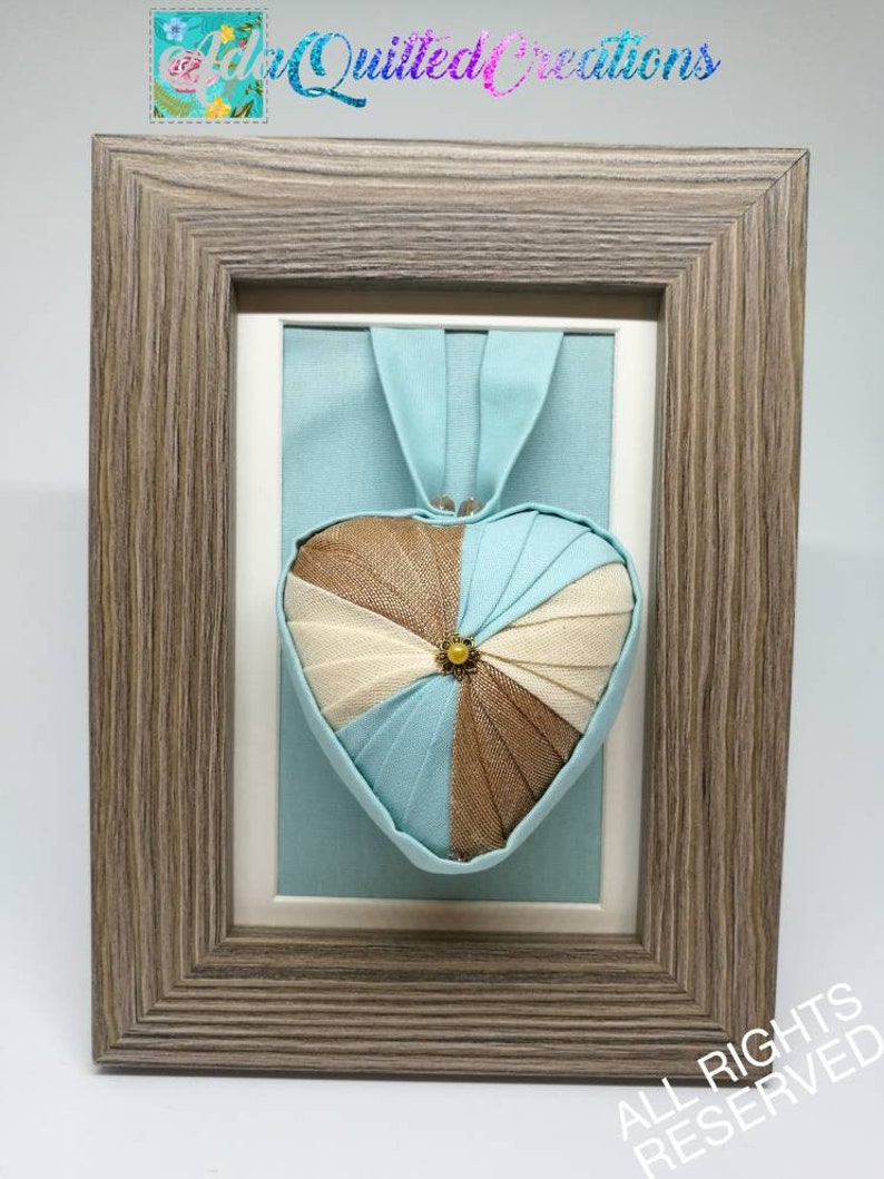 3d Framed Quilted Heart Framed Nursery Decor Quilted Etsy