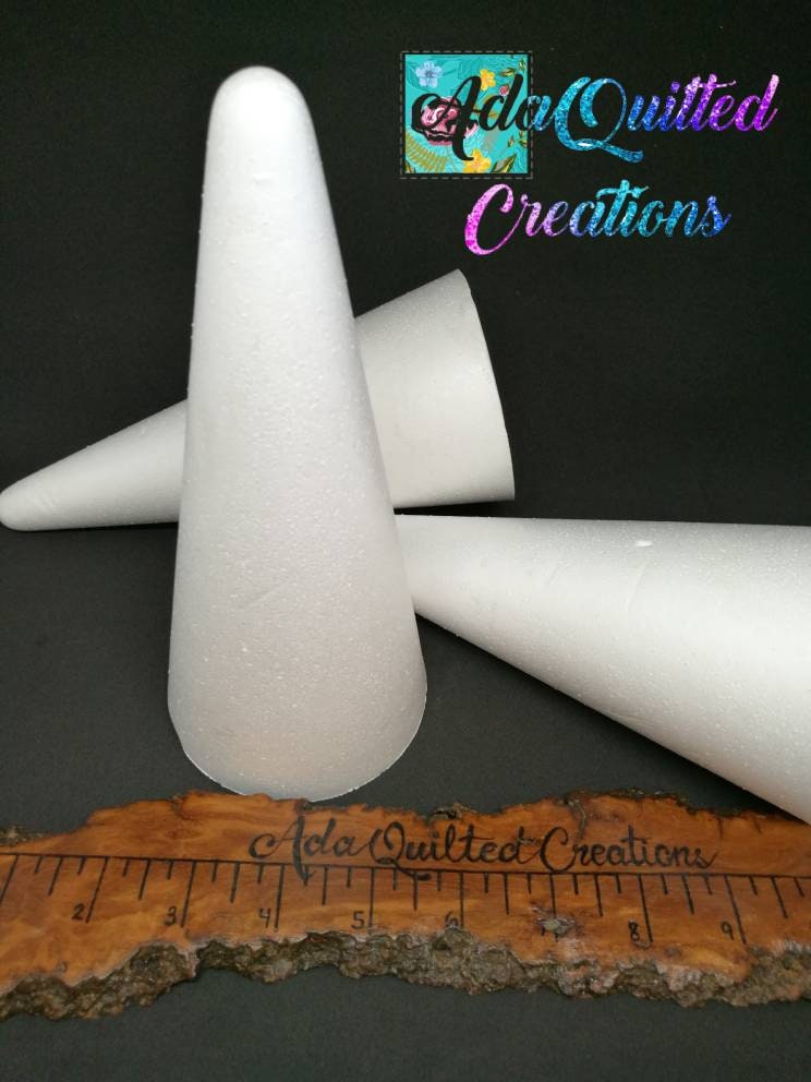Mini Styrofoam Cones, Set of Six Polystyrene Cones, Height 12,5 Cm 4.92,  Base Diameter 7 Cm 2 34, High Quality EPS, Diy Crafts 