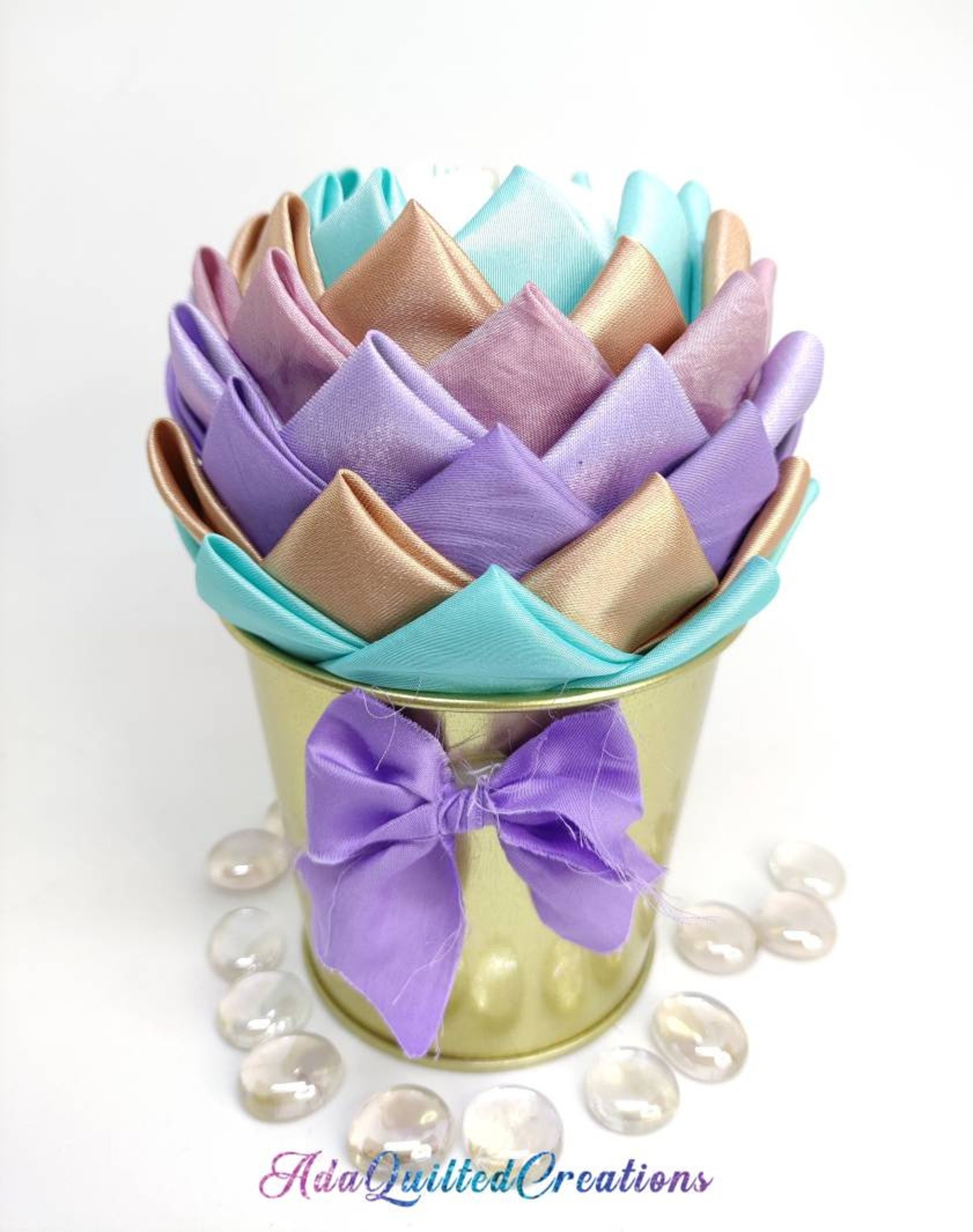 Fabric Pot Flower Kitchen Tabletop Decor Holiday Pot Flower Etsy