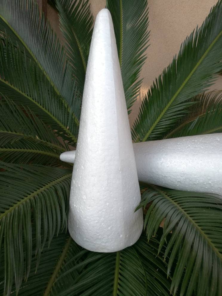 1pc White Foam Cone, 30cm Height And 11cm Bottom Diameter