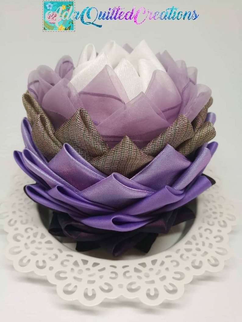 Fabric Lotus Flower Fabric Water Lily Flower Tabletop Decor Etsy