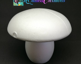 Set of two polystyrene mushrooms, large styrofoam mushrooms,  height 14.5 cm (5.75"), diameter 14.5 cm (5.75"), high quality EPS, diy crafts