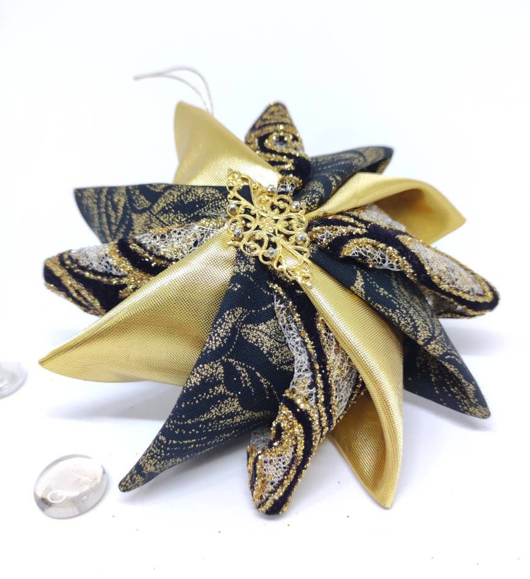 Christmas Pinwheel Ornaments, Elegant Christmas Ornaments, Folded