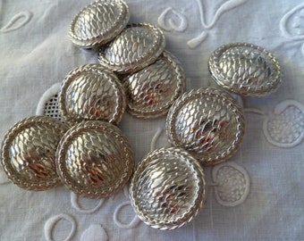 lot boutons vintage metal argenté 22 mm couture vintage buttons