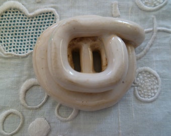 antique Button ceramic Bouton ancien céramique original 35 x 31 mm