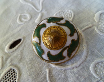 bouton ancien emaillé Collection Yvette Chupin 23 mm antique button