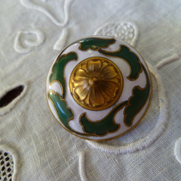 bouton ancien emaillé Collection Yvette Chupin 23 mm antique button