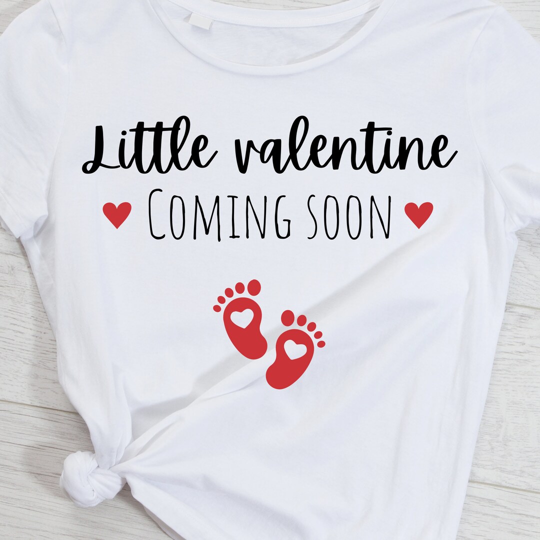 Little Valentine Coming Soon SVG, PNG File, Baby Announcement