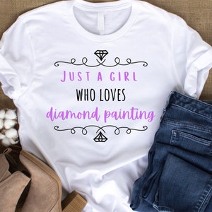 Gewoon een meisje dat houdt van Diamond Painting SVG, PNG, digitaal bestandsontwerp, Diamond Painting Hobby Tshirt Design, digitaal bestand, gesneden bestandsontwerp