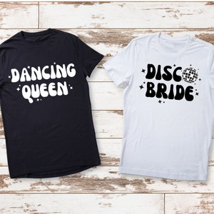 Disco Bride, Dancing Queen SVG, PNG digital files, Bride&#39;s Last Disco Bachelorette Party shirt files, Bachelorette Party Theme Digital Files