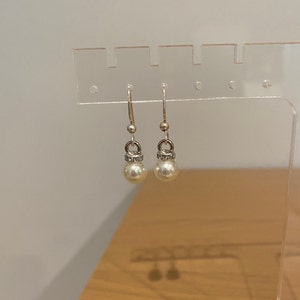 Faux Pearl Earrings, Dainty Faux Pearl Earrings, Fish Hook Earrings, Simple and Dainty, Wedding and Special Occasion, Everyday