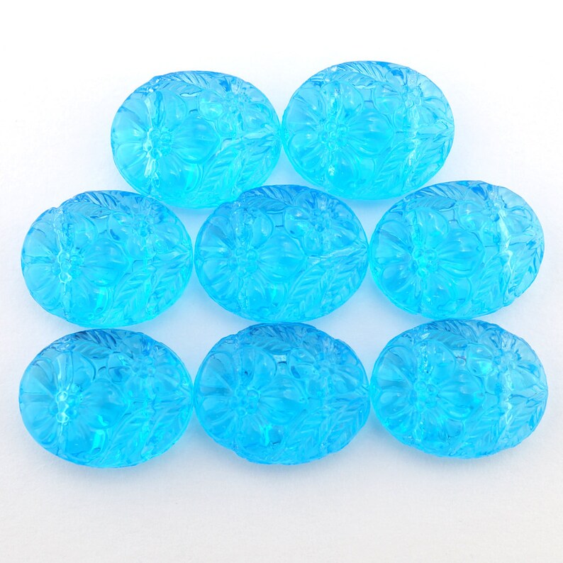 10 Perles Ovales Preciosa 30x17 Mm Bleu Ciel - Trou De 2 Mm - Neuf