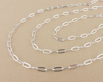 Two feet of paper clip chain, bright silver plated brass, 6mm, Irina Miech