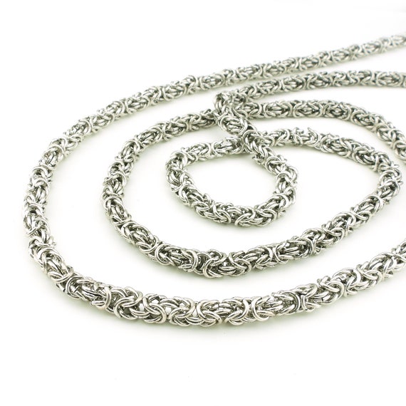 One Foot of Byzantine Chain Silver 