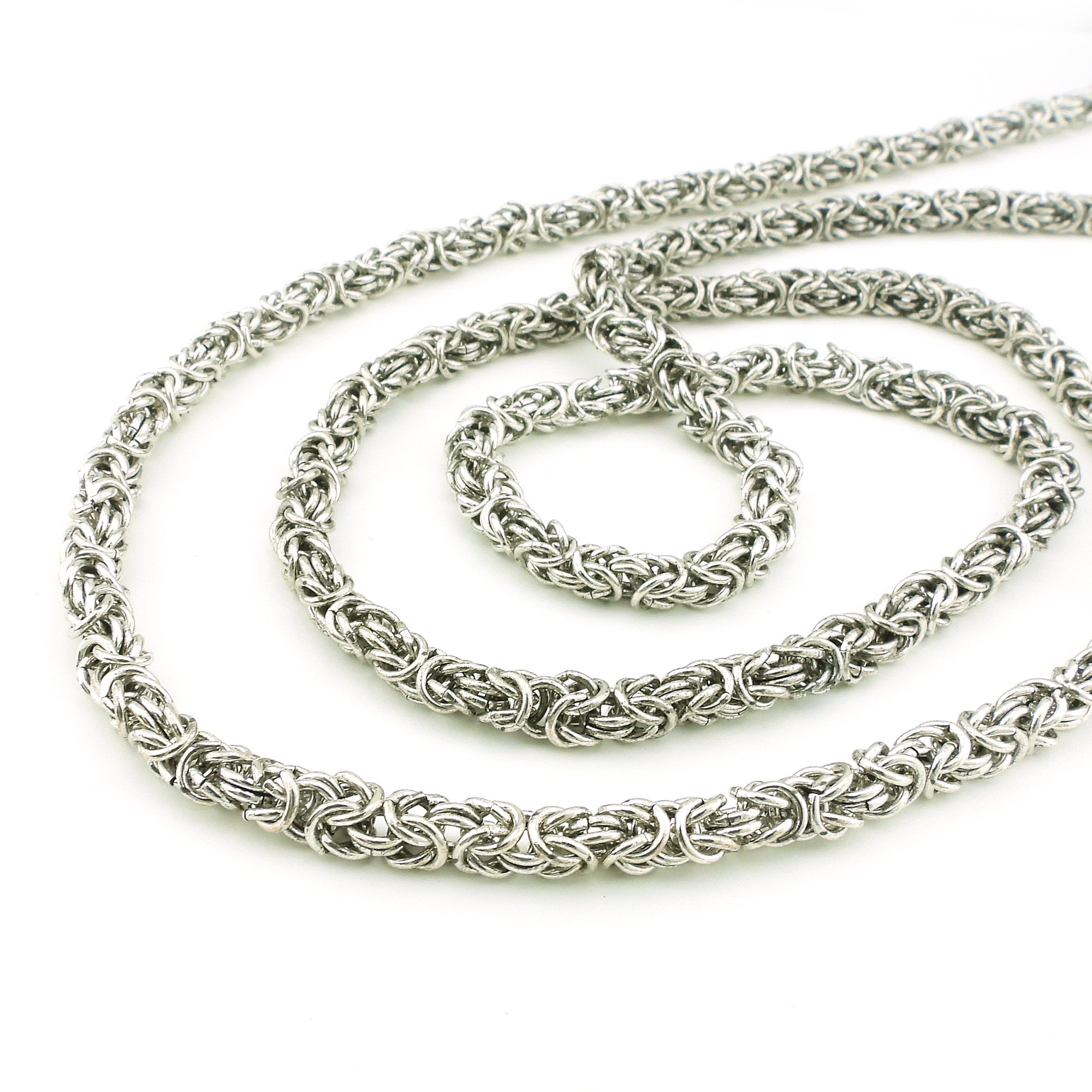One Foot of Byzantine Chain Silver 