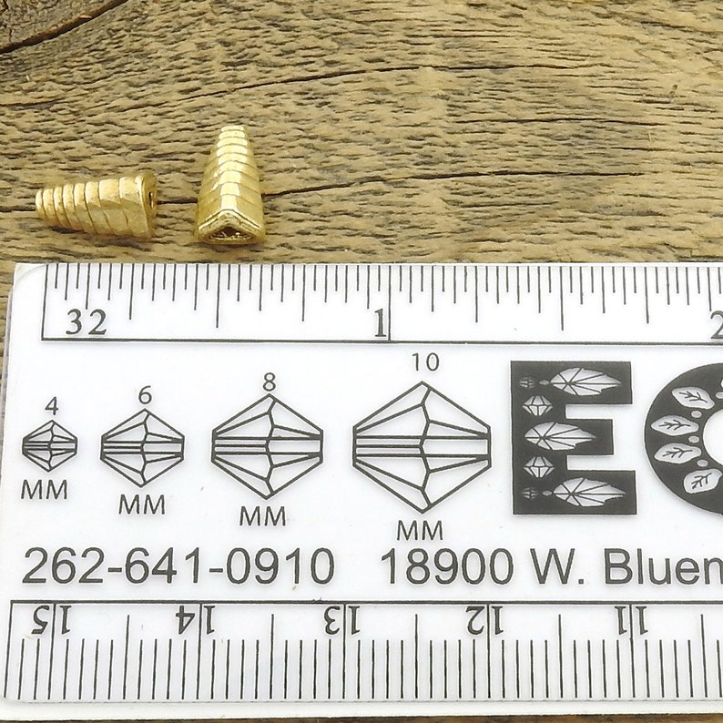 funky pattern Irina Miech 9mm gold plated sterling silver 2 pcs vermeil cones Hill Tribe
