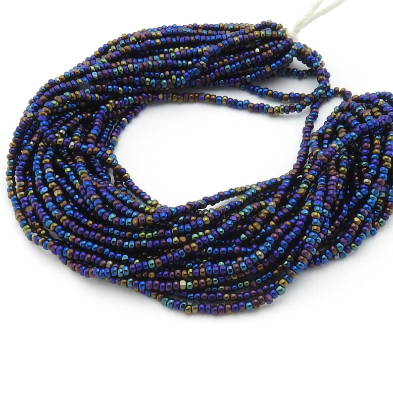 13/0 Czech Charlotte Cut Opaque Purple Iris Glass Seed Beads full hank 13/0 Czech Charlotte Cut Opaque Purple Iris Glass Seed Beads full hank