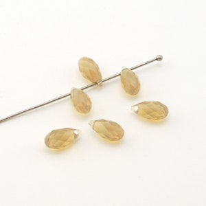 6 pcs Swarovski crystal top drilled teardrops, Sand Opal color, article 6010 light brown drops, Irina Miech, 11mm
