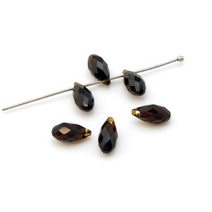 6 pcs Swarovski crystal top drilled teardrops, Mocca color, article 6010 brown drops, Irina Miech, 11mm