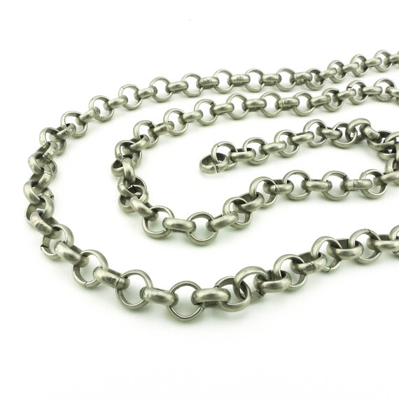One Foot of Large Rolo Chain Antique 