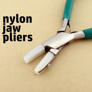 5.9 Flat Nose Pliers With Extra Nylon Jaws Jewelry Making Non-marring Metal  Wire Forming Tool 