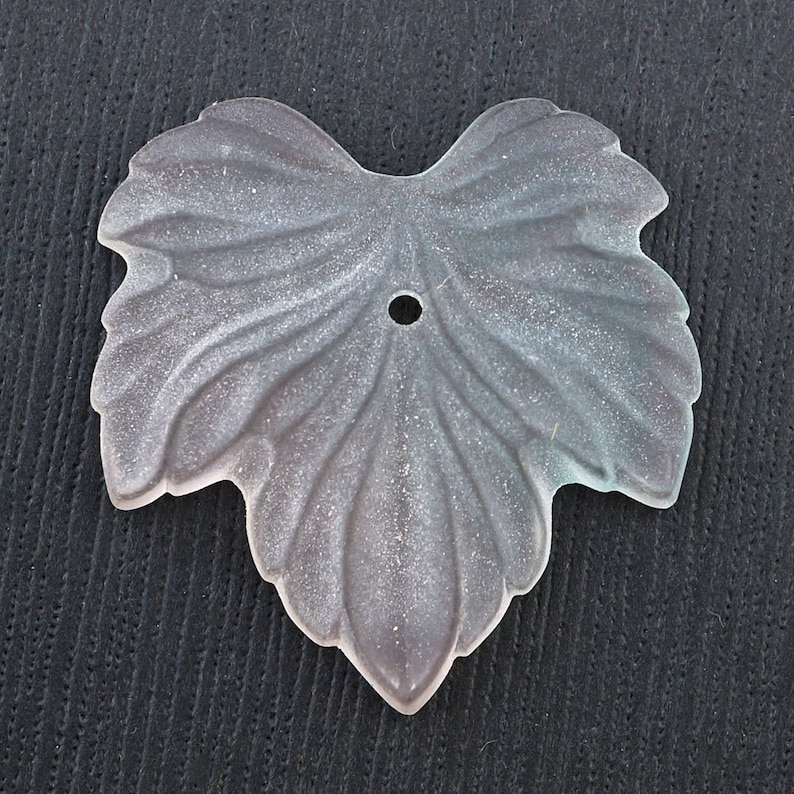German Matte Glass Flatback closeout #L30-34M 30mm Large Pastel Grape Leaf Bead
