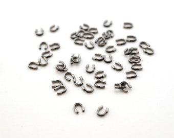 50 pcs antique silver finish wire guardians for flexible beading wire and more, 4mm, Irina Miech