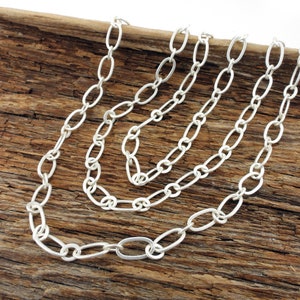 One foot of long and short chain, satin silver plated brass, 9mm, Irina Miech