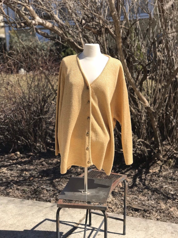 Vintage Sweater Gold Lame Cardigan Plus Size 3XL Jumper | Etsy