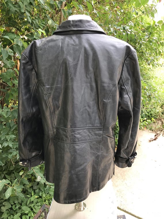 Coach Brand Coat Black Leather Jacket Size 10 Medium