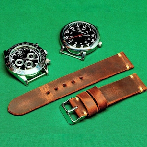 Handmade Vintage Leather Watch Strap, Watch Strap, 18mm, 20mm, 21mm, 22mm, 24mm, Watch Strap, Watch Strap Leather, Leather Watch Band,118