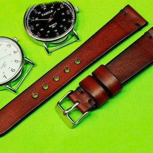 Handmade Watch Strap with Brown Itallian Leather 20mm, 24mm, 18mm, 22mm, Leather watch strap, watch strap leather, Watch Band,104