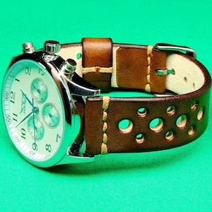 Handmade Watch Strap Rally, 18mm, 19mm, 20mm, 21mm, 22mm, 24mm, Brown Leather Watch Strap, Watch Strap Leather, Watch Strap, Watch Band,115