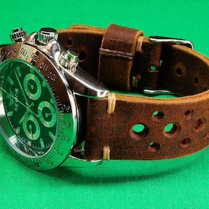 Handmade Vintage Leather Watch Strap Rally 18mm 20mm 22mm 24mm Watch Strap Leather Watch Band Leather Watch Strap Watch Strap,105