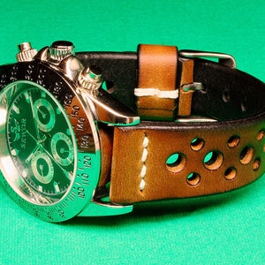 Handmade Leather Watch Strap Rally Watch Strap of Distressed Brown Leather 20mm 22mm 18mm 24mm Watch Strap Leather,108