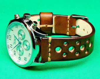 Handmade Watch Strap Rally, 18mm, 19mm, 20mm, 21mm, 22mm, 24mm, Brown Leather Watch Strap, Watch Strap Leather, Watch Strap, Watch Band,115
