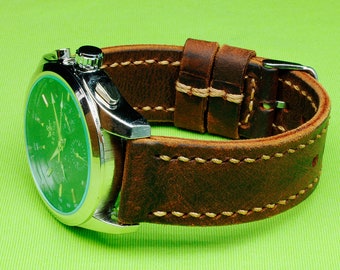 Handmade Vintage Watch Strap 18mm, 19mm, 20mm, 21mm, 22mm, 24mm, Leather Watch Strap, Watch Strap Leather, Watch Strap, Watch Band, 107