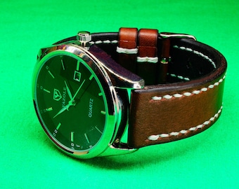 Handmade Watch Strap Brown Chromexcel Leather: 18mm-24mm, Watch Band, Itallian Vegetable Tanned,110