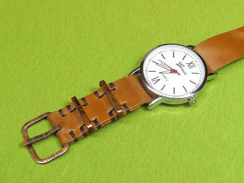 Handmade Watch Strap with Horween Dublin Leather Color Whiskey Etsy