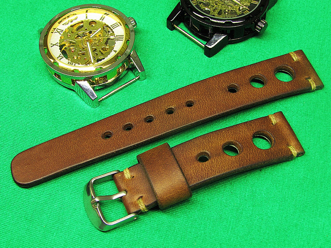 Handmade Leather Watch Strap Rally Watch Strap of Distressed Etsy