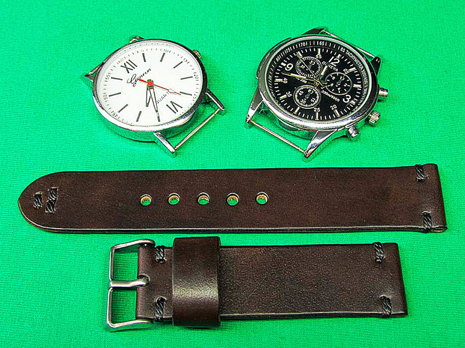 Handmade Watch Strap Dark Brown Chromexcel Leather 24mm Etsy