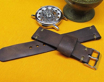 Handmade Watch Strap with Distressed Leather 18mm, 20mm, 22mm, 24mm, leather watch strap, watch strap leather, leather watch band 03