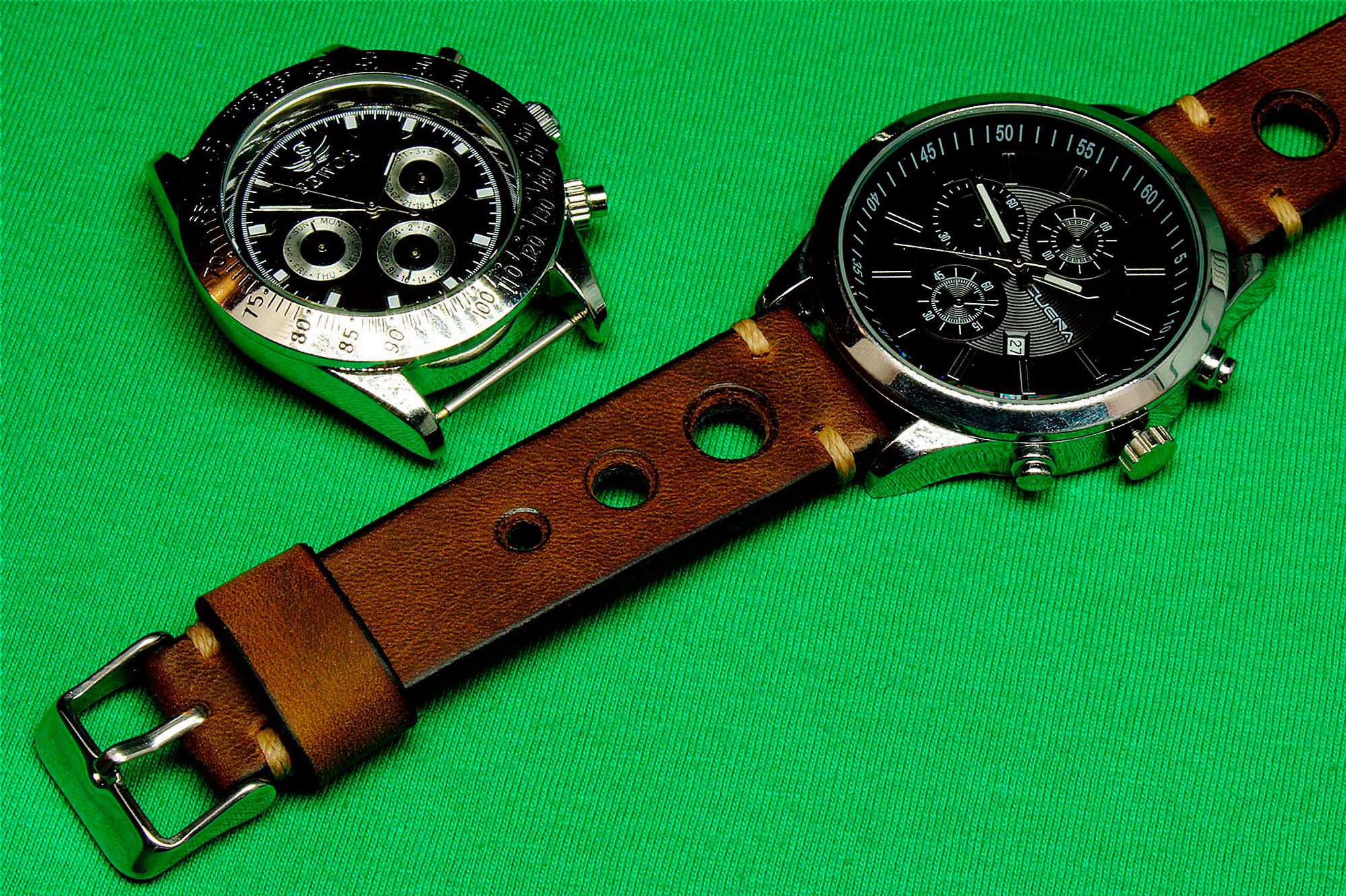 Handmade Leather Watch Strap Rally Watch Strap of Distressed Etsy