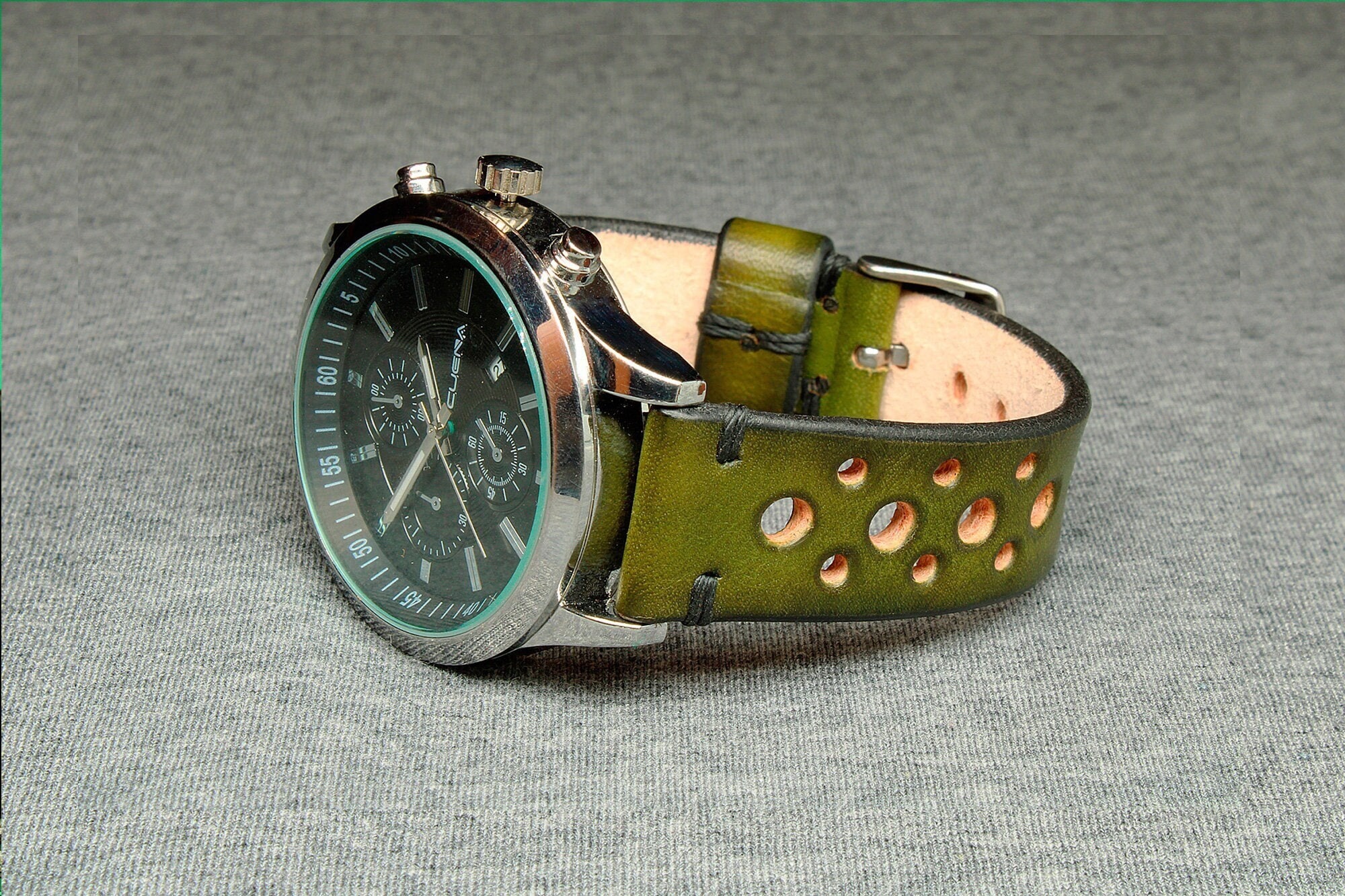 Authentic Watch Strap ,Custom Reverse Monogram needle closure Strap